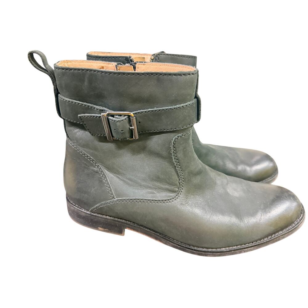 Clarks Men's Black Leather Ankle Boots‎ Buckle Zip Riding Boots 10M
